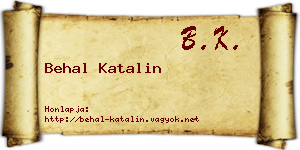 Behal Katalin névjegykártya